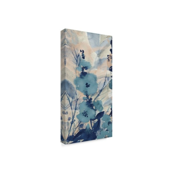 Marietta Cohen Art And Design 'Blue Floral Textile 2' Canvas Art,12x24